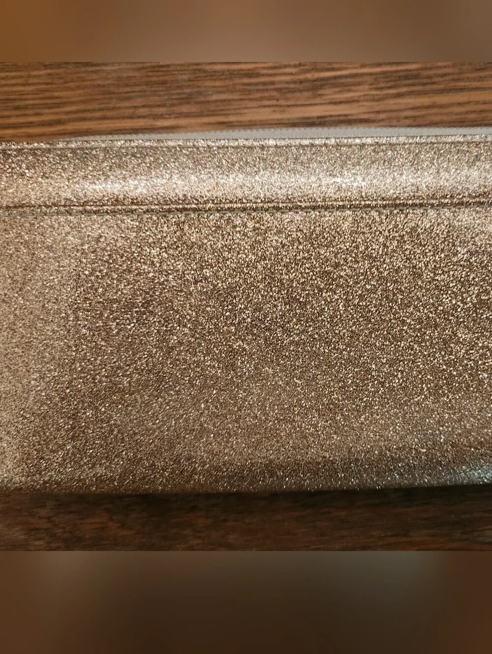 Kate Spade glitter zip-around wallet in rose gold Like NEW UNUSED